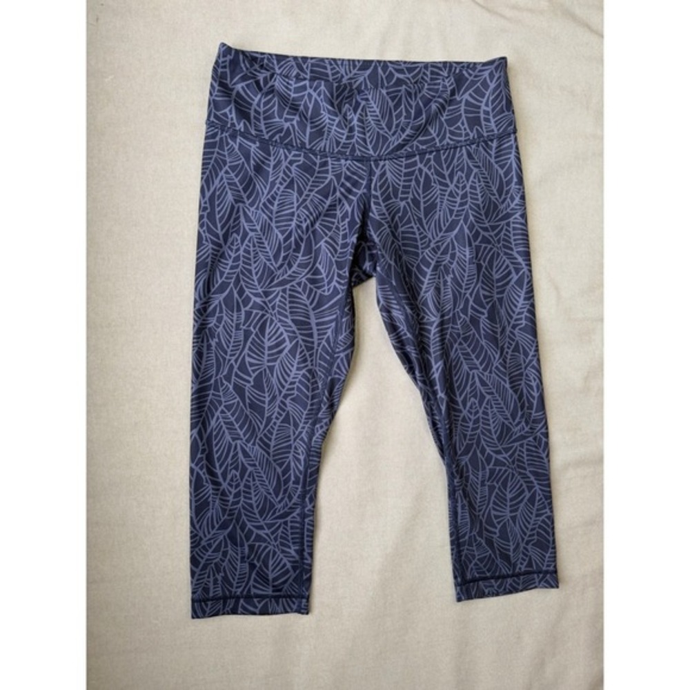 Lululemon Wunder‎ Under Size 10 Banana Leaf Cadet Blue Cropped 19in - Picture 2 of 9